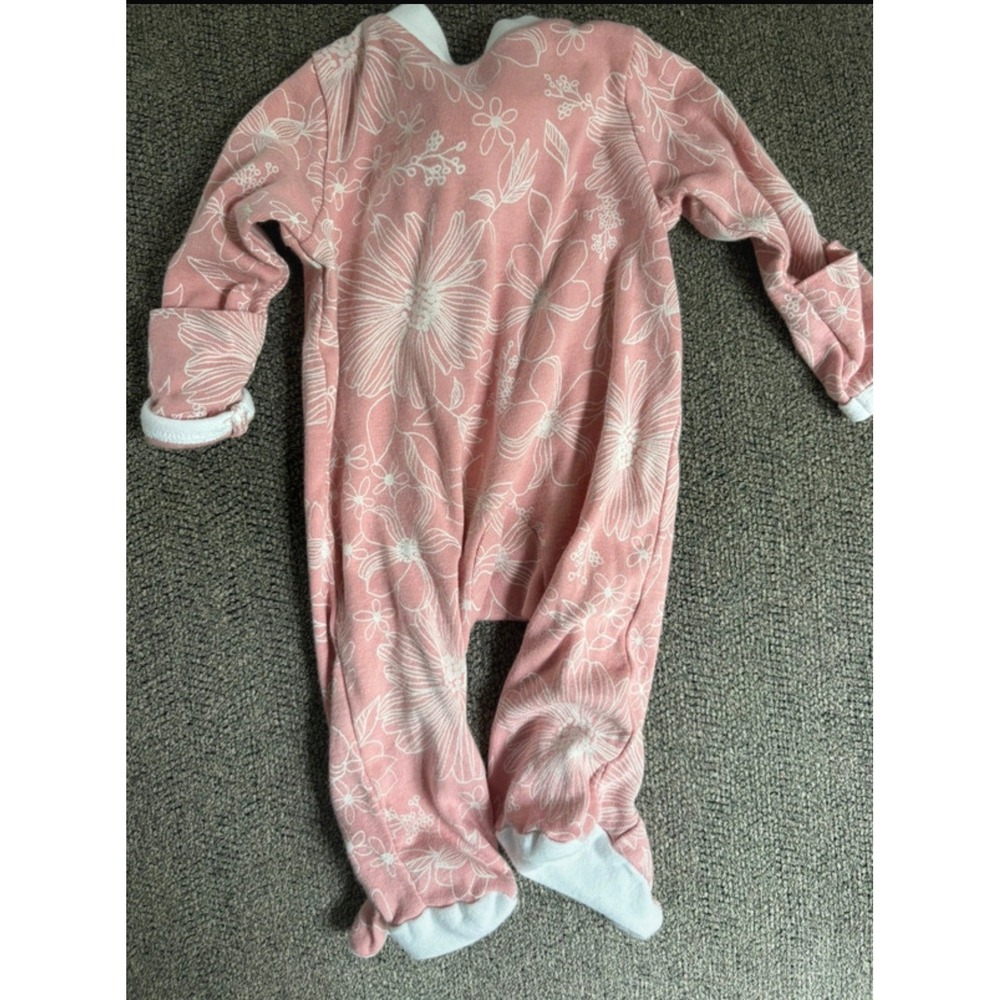 3 pack Baby Preemie Sleep Play Pajamas Lot 3 Ribbed Leopard Floral - Picture 7 of 8